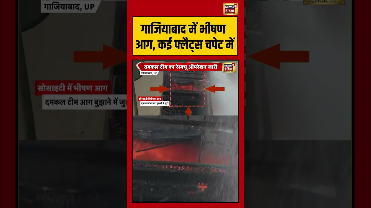 Ghaziabad Fire News: गाजियाबाद में भीषण आग, कई फ्लैट्स चपेट में | #viralnews #viralvideo