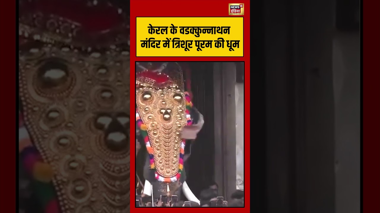 Kerala के वडक्कुन्नाथन मंदिर में त्रिशूर पूरम की धूम | #viralnews #viralvideo #shortsfeed #shorts