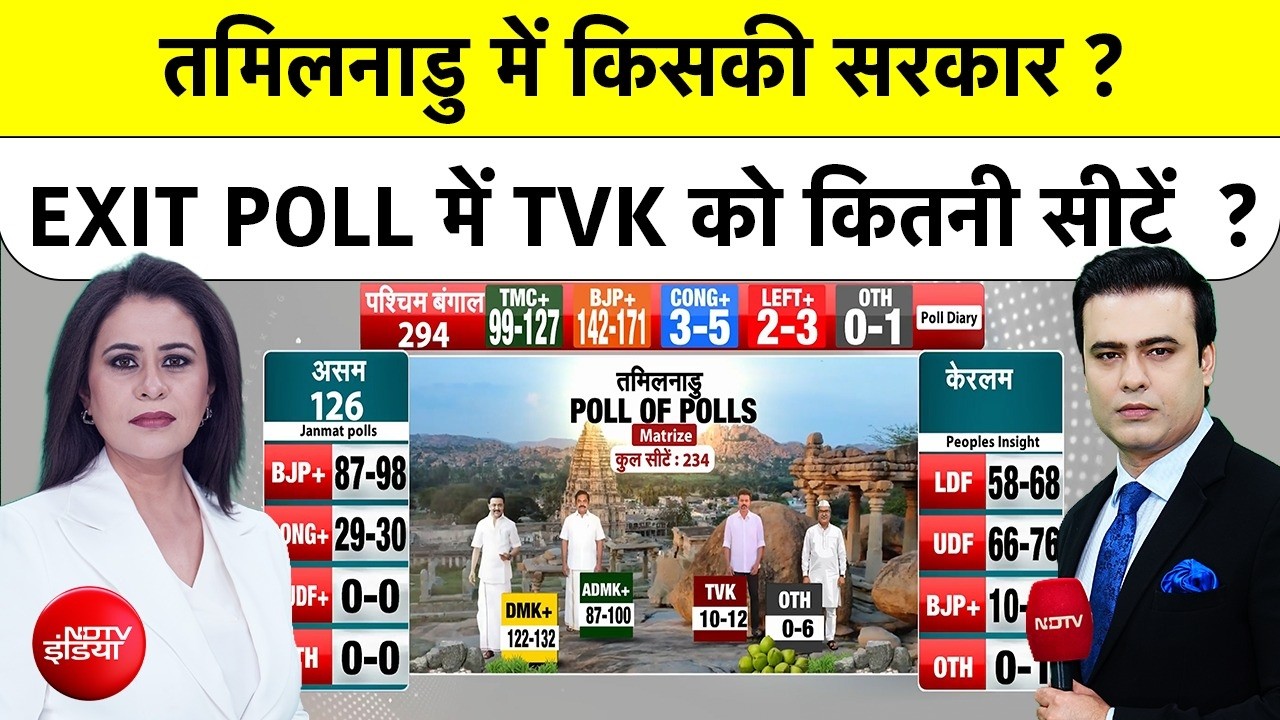 Tamil Nadu Exit Polls 2026: EXIT POLL में TVK को कितने सीटें? | DMK | ADMK | Hindi News | NDTV India