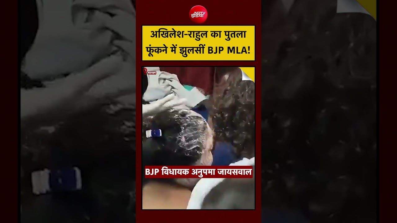 Viral Video | Anupama Jaiswal: Akhilesh Yadav-Rahul Gandhi का पुतला फूंकने में झुलसीं BJP MLA!