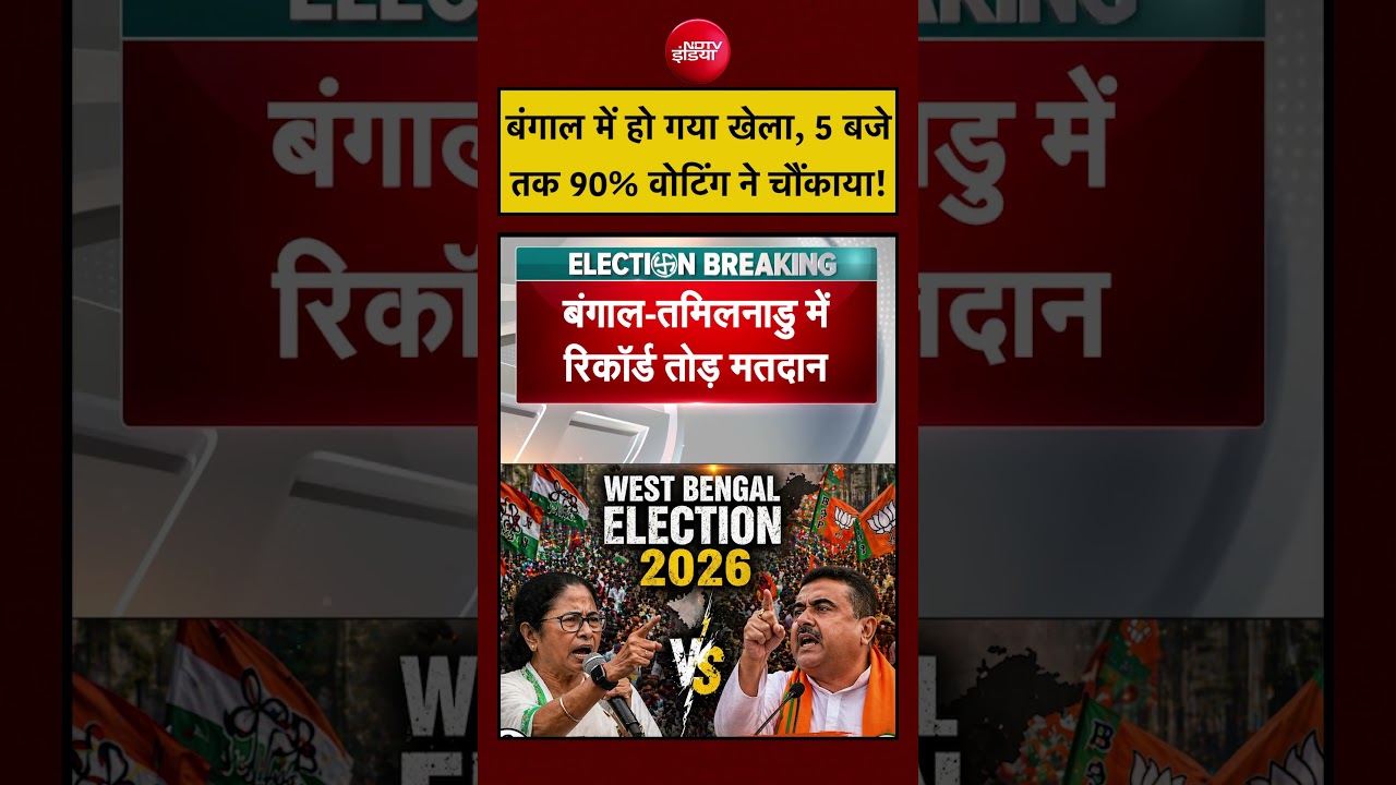 West Bengal Election 2026: शाम 5 बजे तक 90% Voting ने सबको चौंका दिया! #shorts #youtubeshorts #viral
