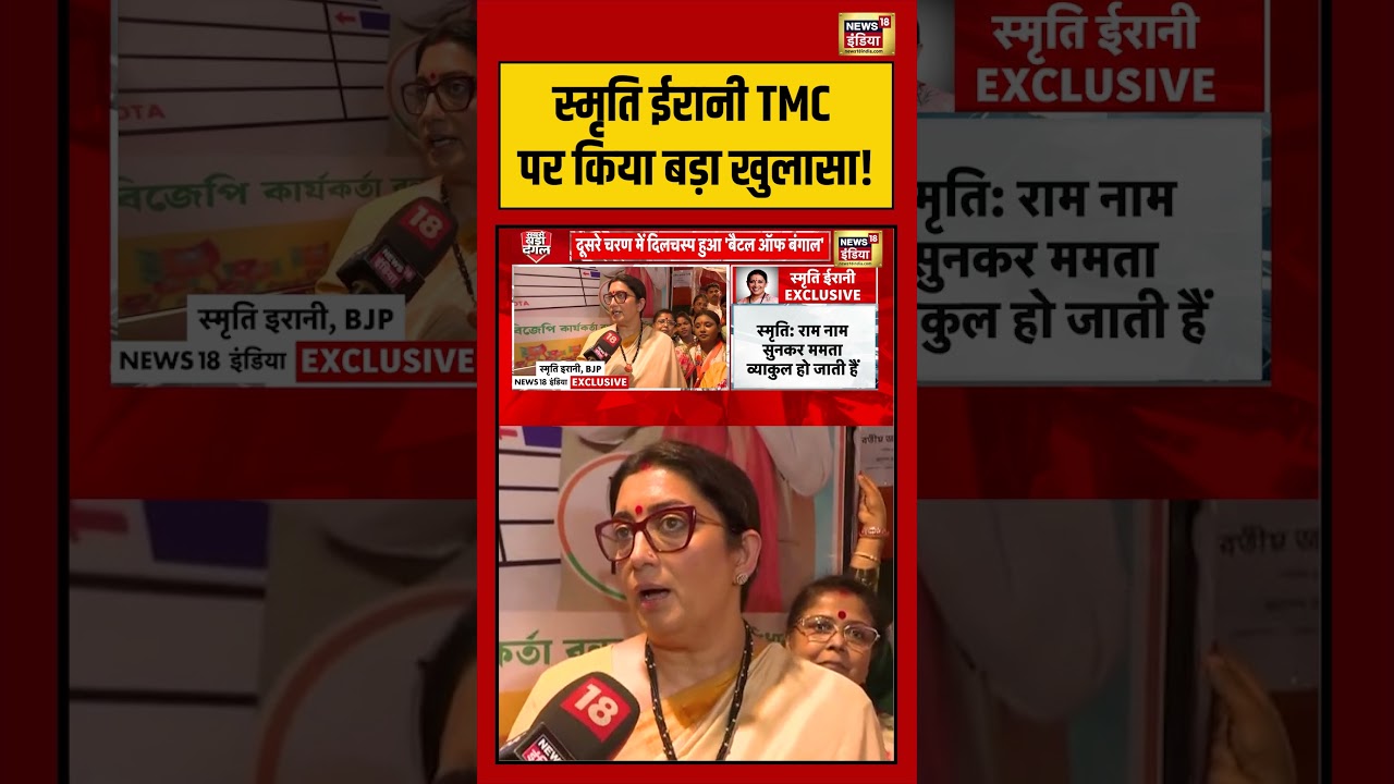 West Bengal Election: स्मृति ईरानी TMC पर किया बड़ा खुलासा! | #viralvideo #viralnews #shorts